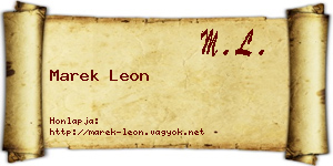 Marek Leon névjegykártya